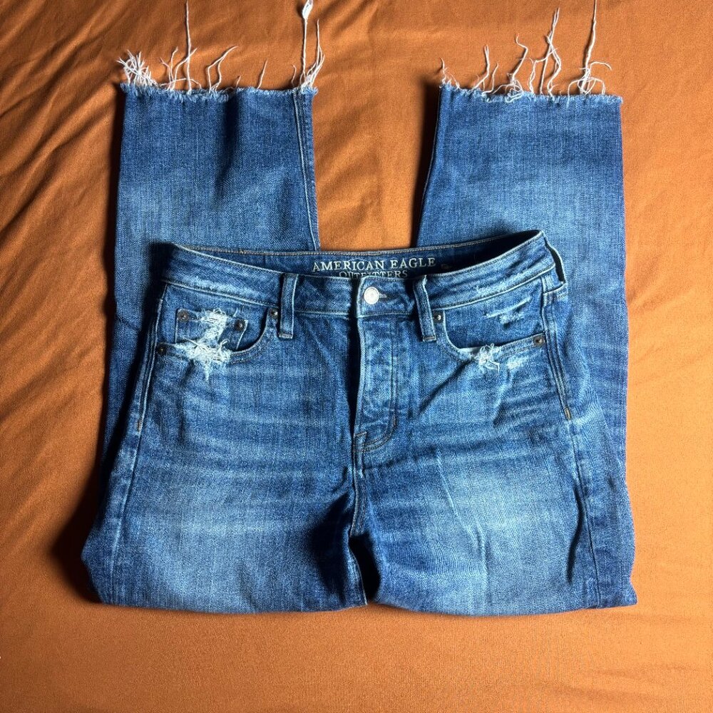 American Eagle Vintage Hi-Rise Straight Stretch JeansWomen's 4 Short 22.5in